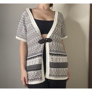 Christopher & Banks Cotton Blend Knit Cardigan Sweater Medium